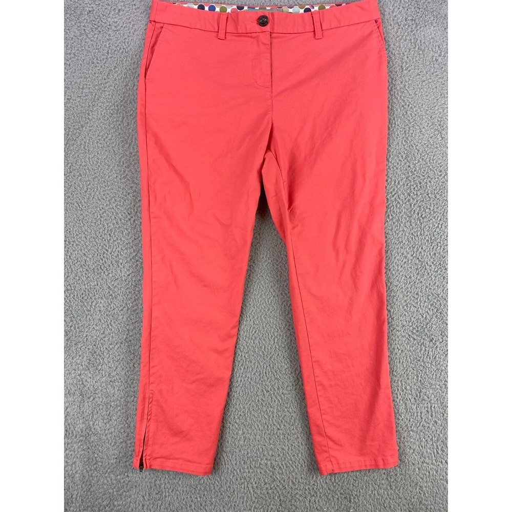 Boden Pants Womens  US 12 R Coral Stretch Tapered Mid Rise Ankle Zip Preppy Boho